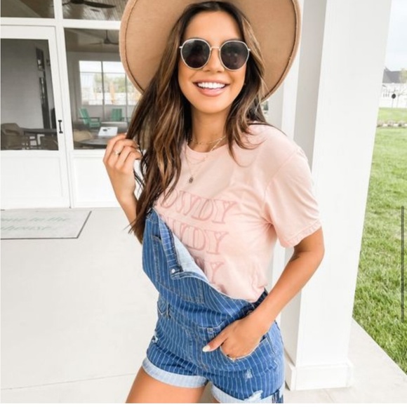 Pink Lily Pinstripe Shorts Overalls XS - Picture 9 of 9